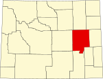 Map of Wyoming highlighting Converse County